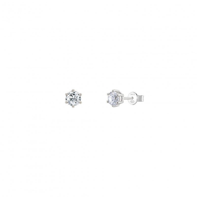 Pendientes Classy & Chic Silver Solitaire