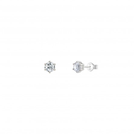 Classy & Chic Silver Solitaire Earrings