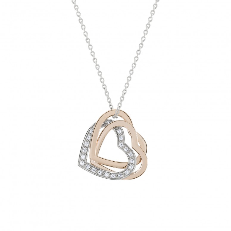 Collar Love In Rose Two Hearts