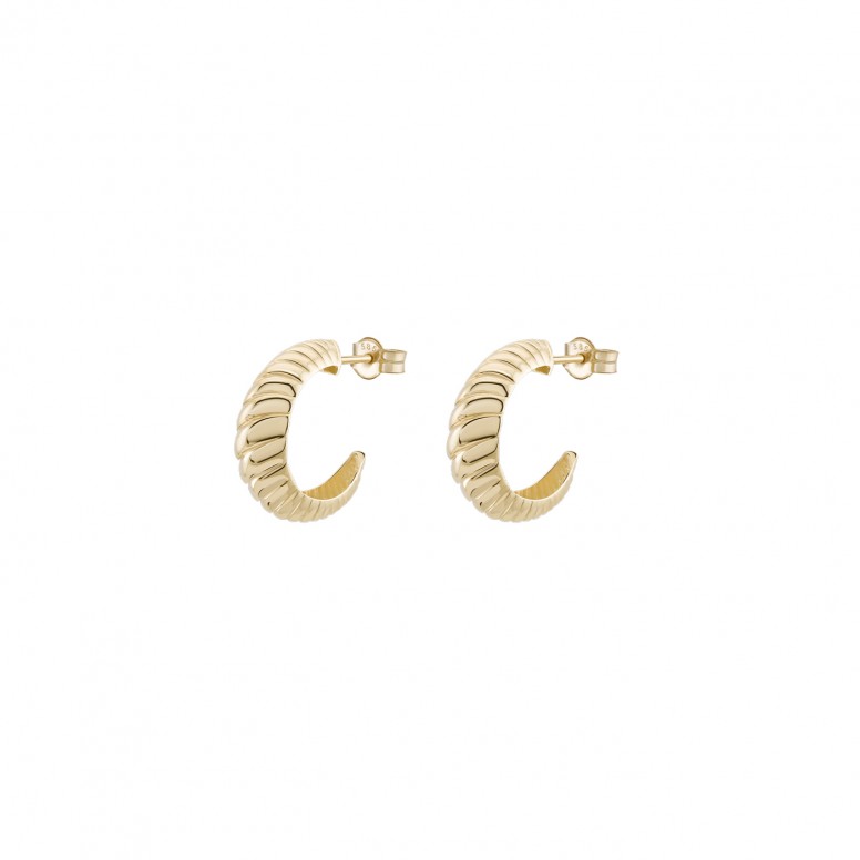 14K Gold Twisted Hoops