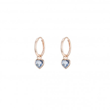 Love In Rose Blue Heart Hoops