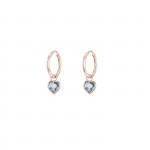 Love In Rose Blue Heart Hoops