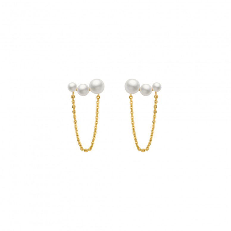 Fun Pearls & Chain Earrings