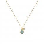 Fun Clover Blue Stone Necklace