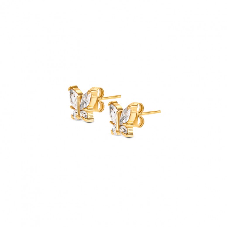 Butterfly Crystal Gold Earrings