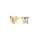 Pendientes Butterfly Crystal Gold