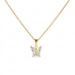 Butterfly Crystal Gold Necklace