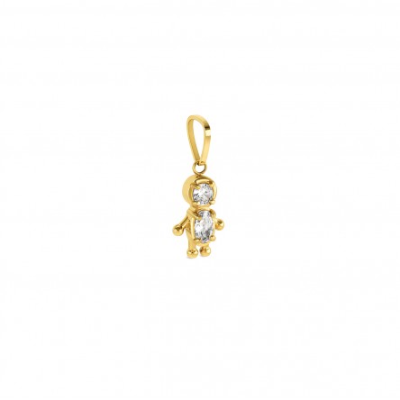 Energy Boy Crystal Gold Charm