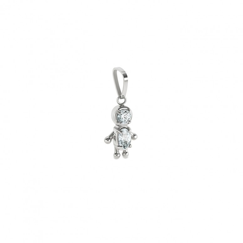 Energy Boy Crystal Silver Charm