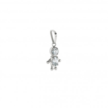 Energy Boy Crystal Silver Charm