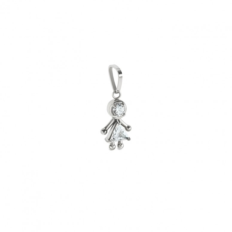 Energy Girl Crystal Silver Charm