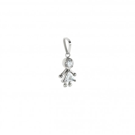 Energy Girl Crystal Silver Charm