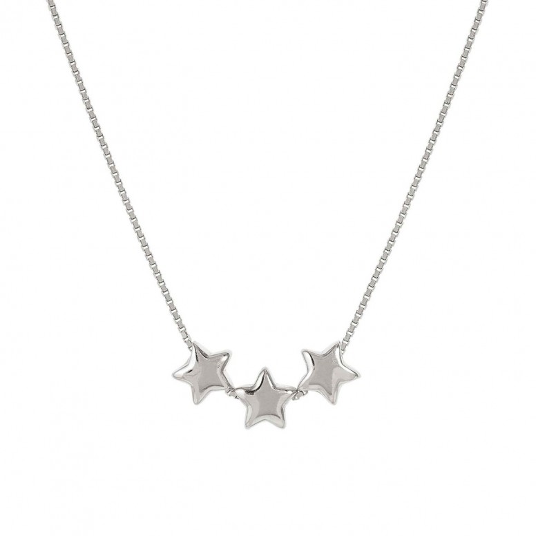 Collar Armonica Estrellas Plateadas