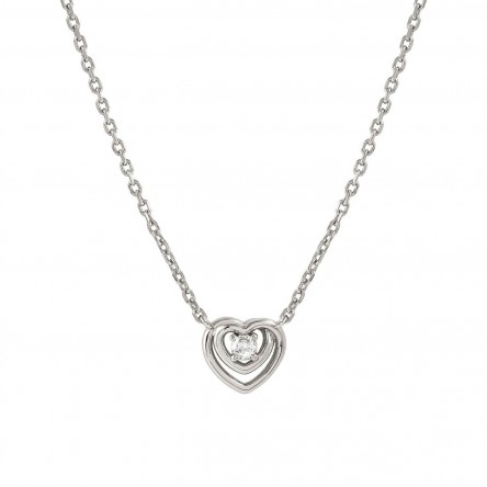 Cosmic Love Silver Heart Necklace