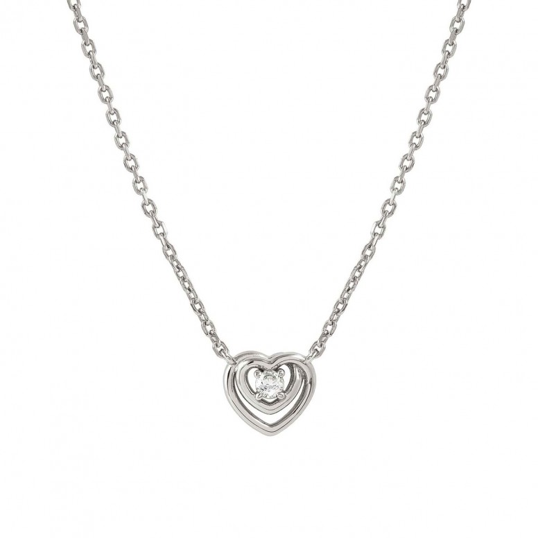 Cosmic Love Silver Heart Necklace