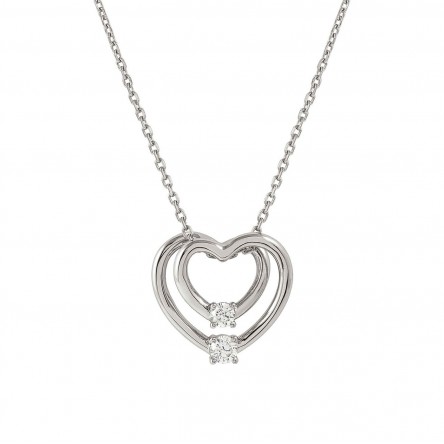 Cosmic Love G Silver Heart Necklace