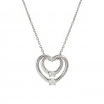 Cosmic Love G Silver Heart Necklace