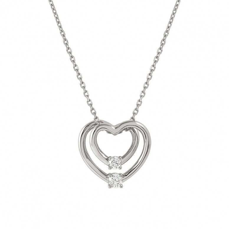 Cosmic Love G Silver Heart Necklace