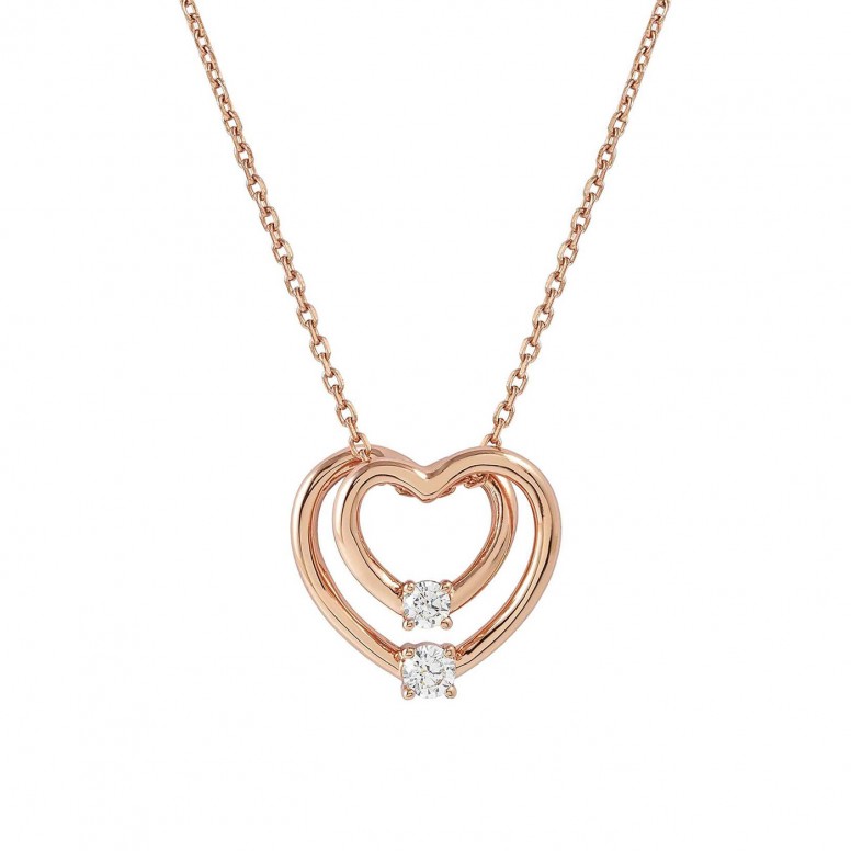 Colar Cosmic Love Corao G Rose Gold