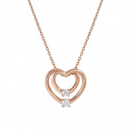 Cosmic Love G Rose Gold Heart Necklace