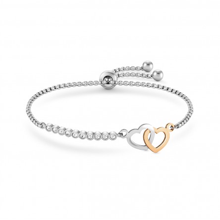 Milleluci Double Heart Rose Gold Bracelet