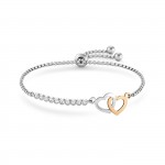 Pulsera Milleluci Doble Corazn Rose Gold