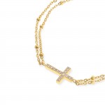 Reflexions Crossed Gold Bracelet