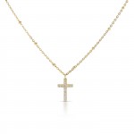 Reflexions Crossed Gold Necklace