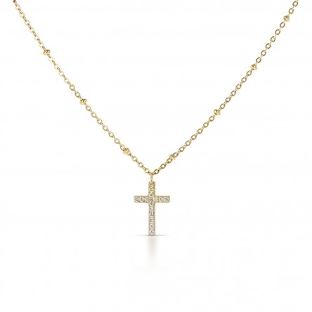 Reflexions Crossed Gold Necklace