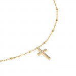 Reflexions Crossed Gold Necklace