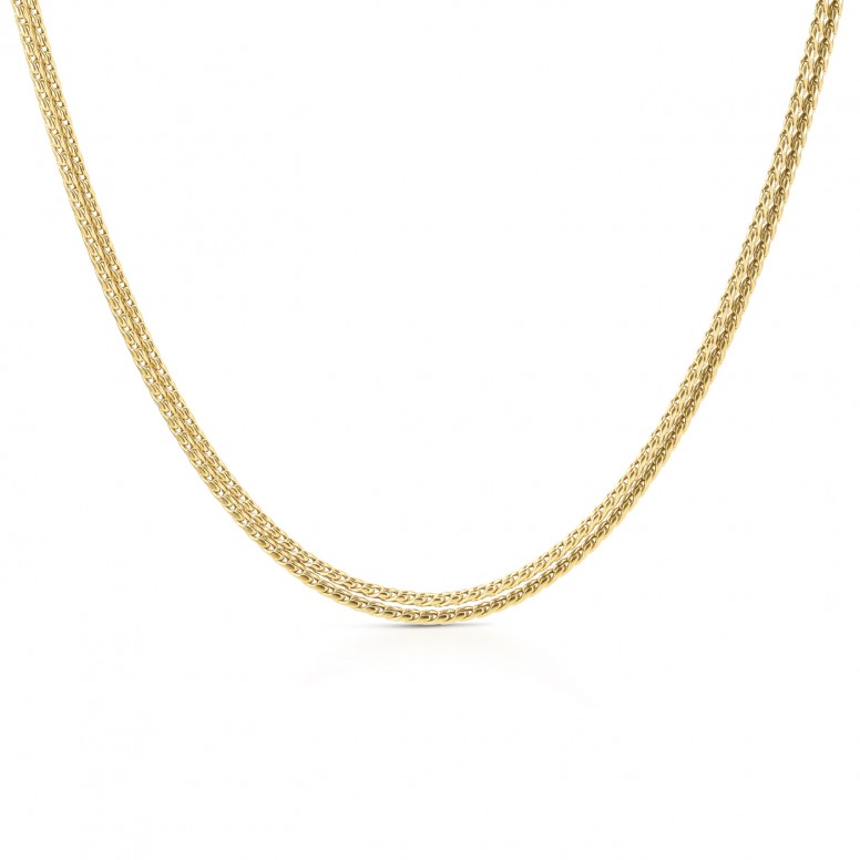 Energy Master Twisted Duo Gold Necklace