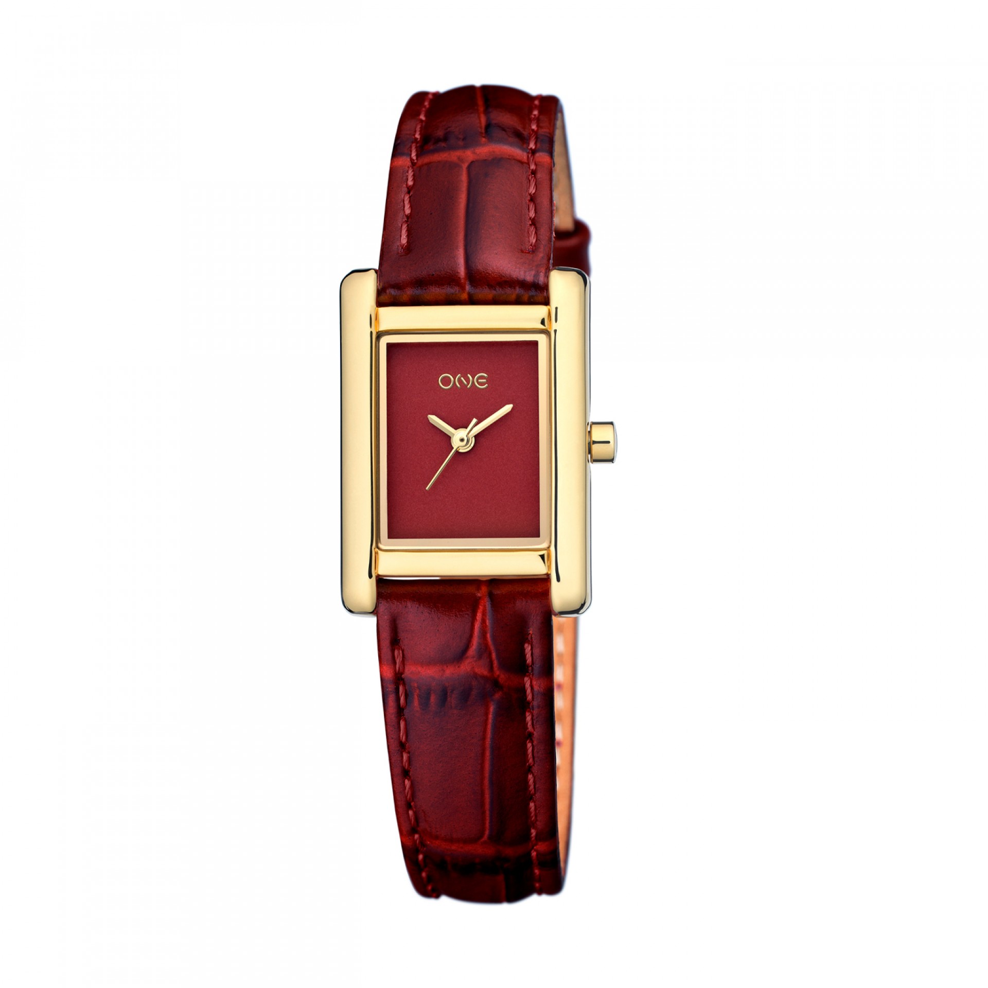 Montre Bracelet INOTIME Vintage - Cadran Argenté/blanc, Boîtier Bordeaux, Mouvement Quartz