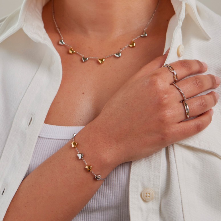 Crazy Heart Embrace Bicolor Bracelet