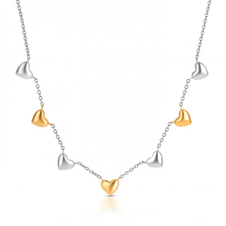 ONE JEWELS Colar Crazy Heart Embrace Bicolor - OJCHN03T - BlueBird