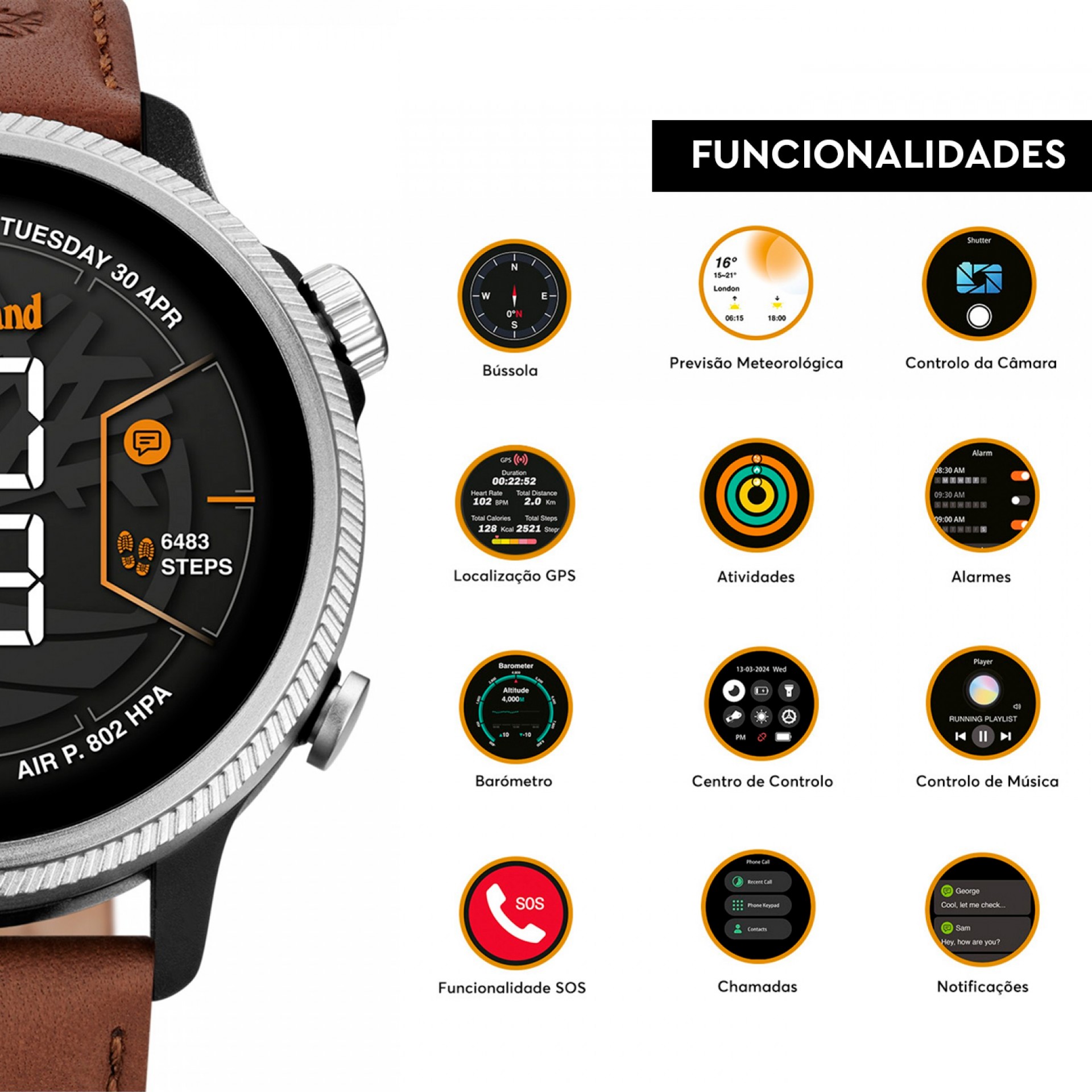 Box Relógio Smartwatch Trail Force