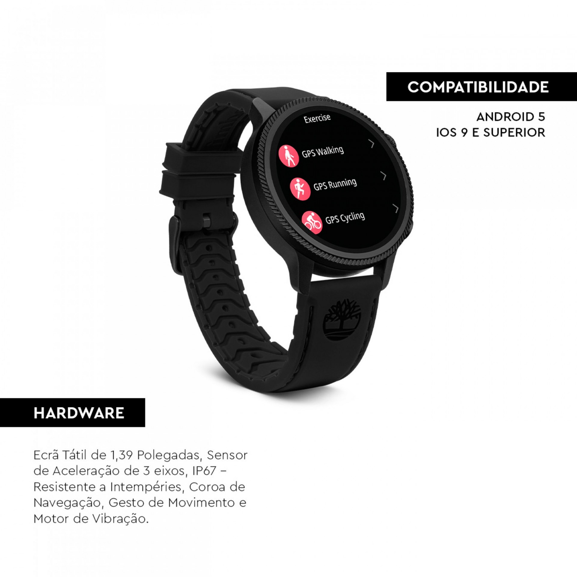 Relógio Smartwatch Trail Force Preto