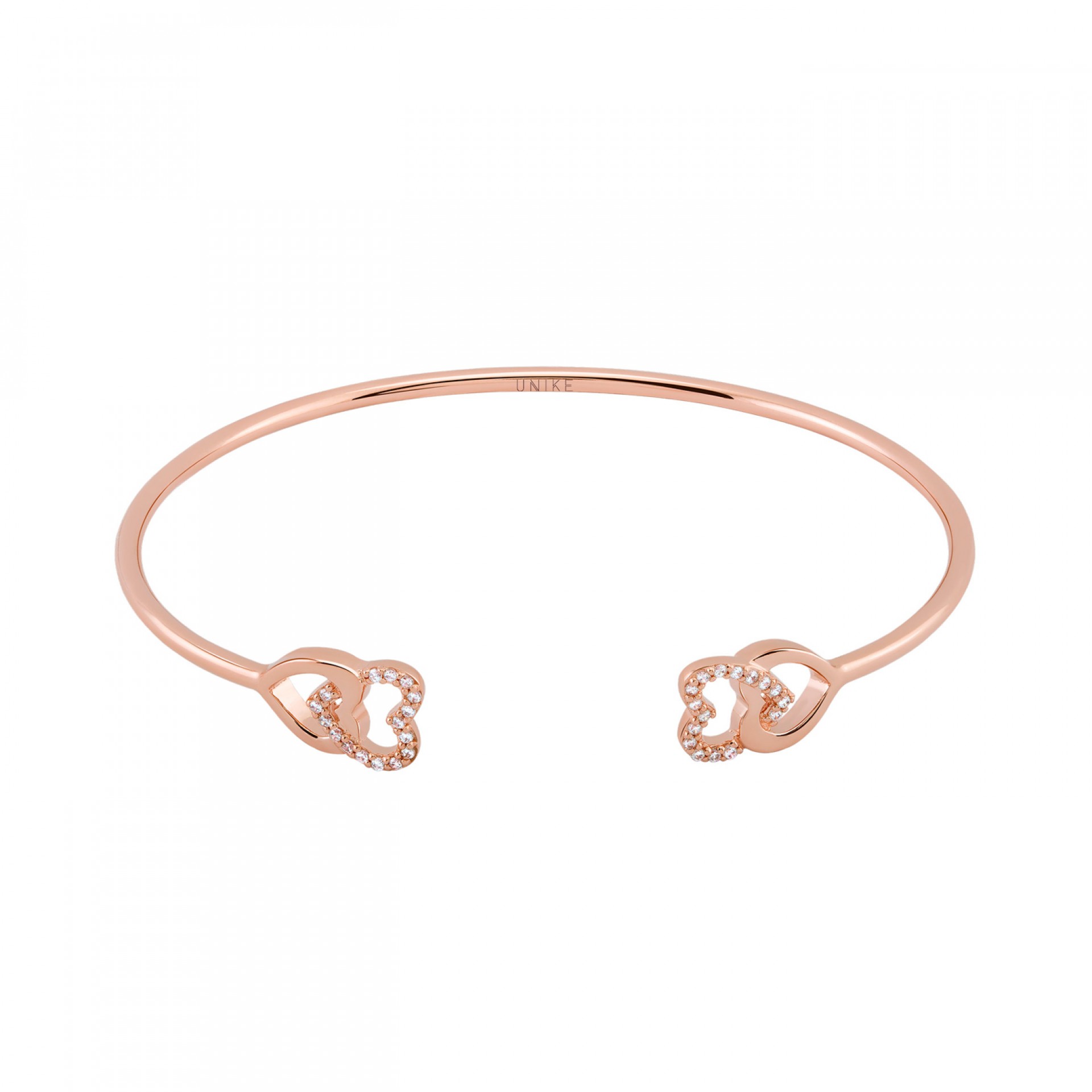 Pulseira Love In Rose Double Heart Rose Gold
