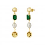 Bella Color Stones & Pearl Earrings
