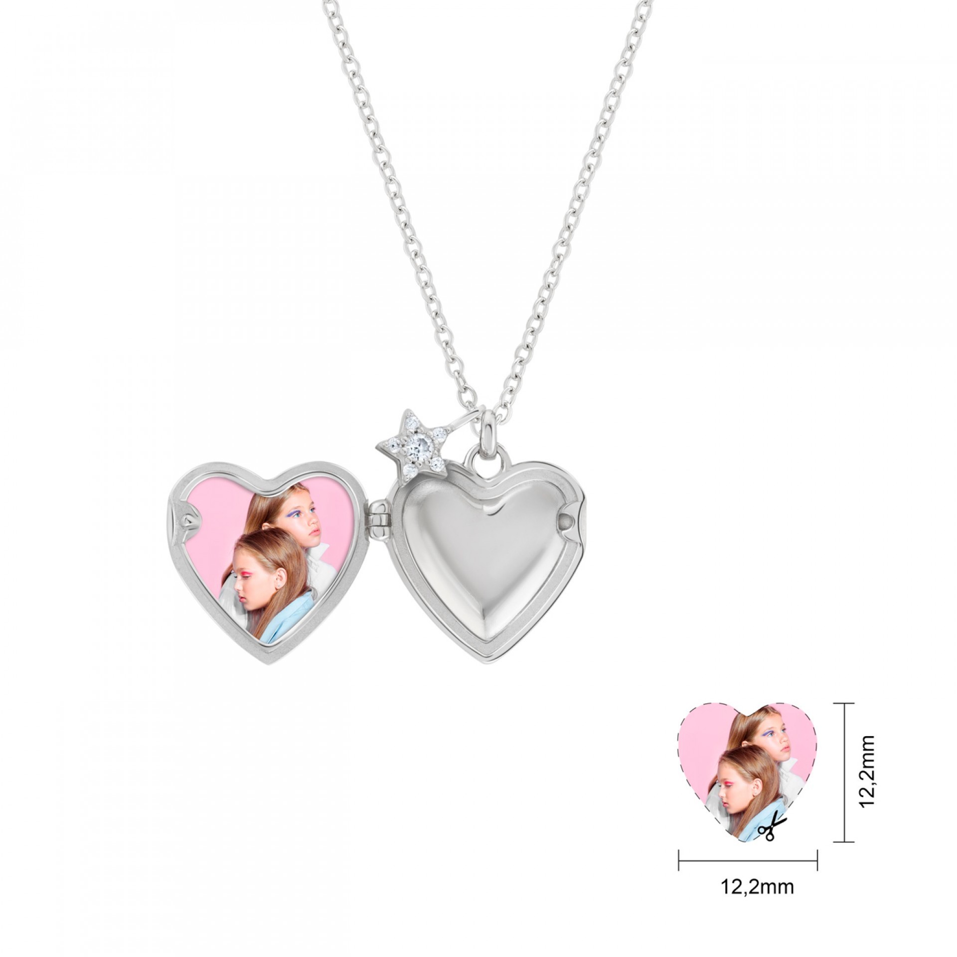 Collar Girls Heart Shell Star Silver