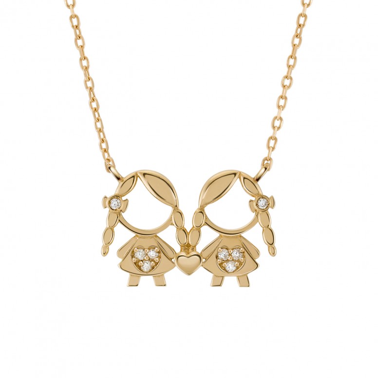 Collar Girl & Girl Oro 14K y Diamantes