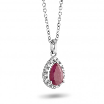 Necklace Theresa 18K Gold Ruby and Diamonds