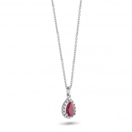 Necklace Theresa 18K Gold Ruby and Diamonds