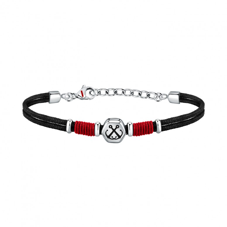 Pulsera Marine Ancla Negra y Roja