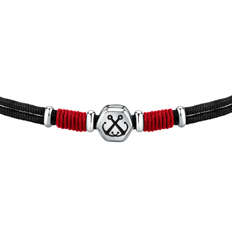 Pulsera Marine Ancla Negra y Roja