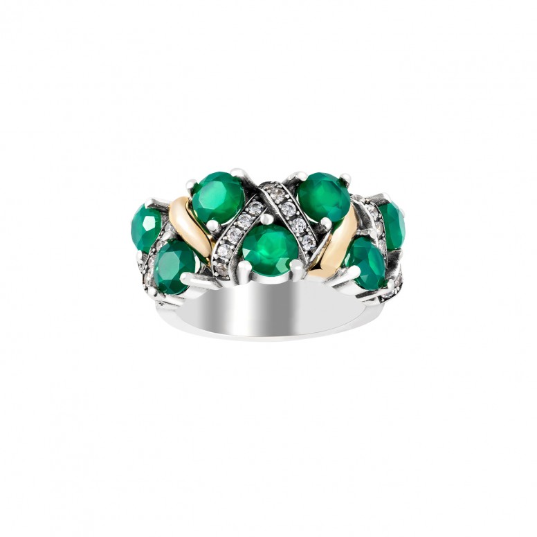 Jaipur V Green Ring