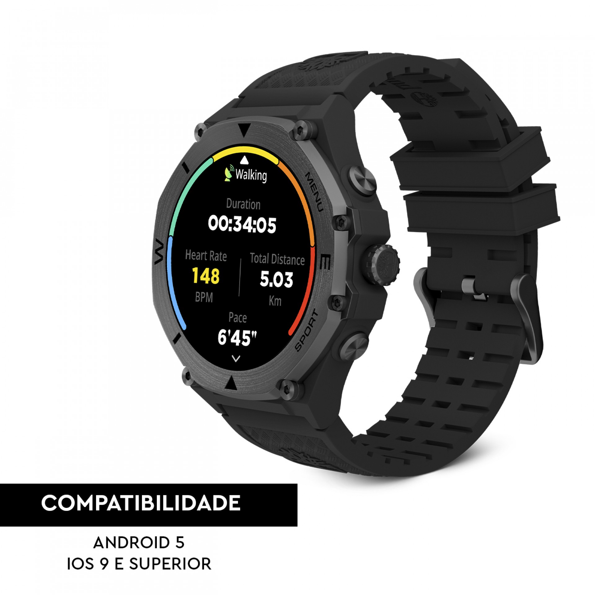 Relógio Smartwatch Trail Force S2 Preto