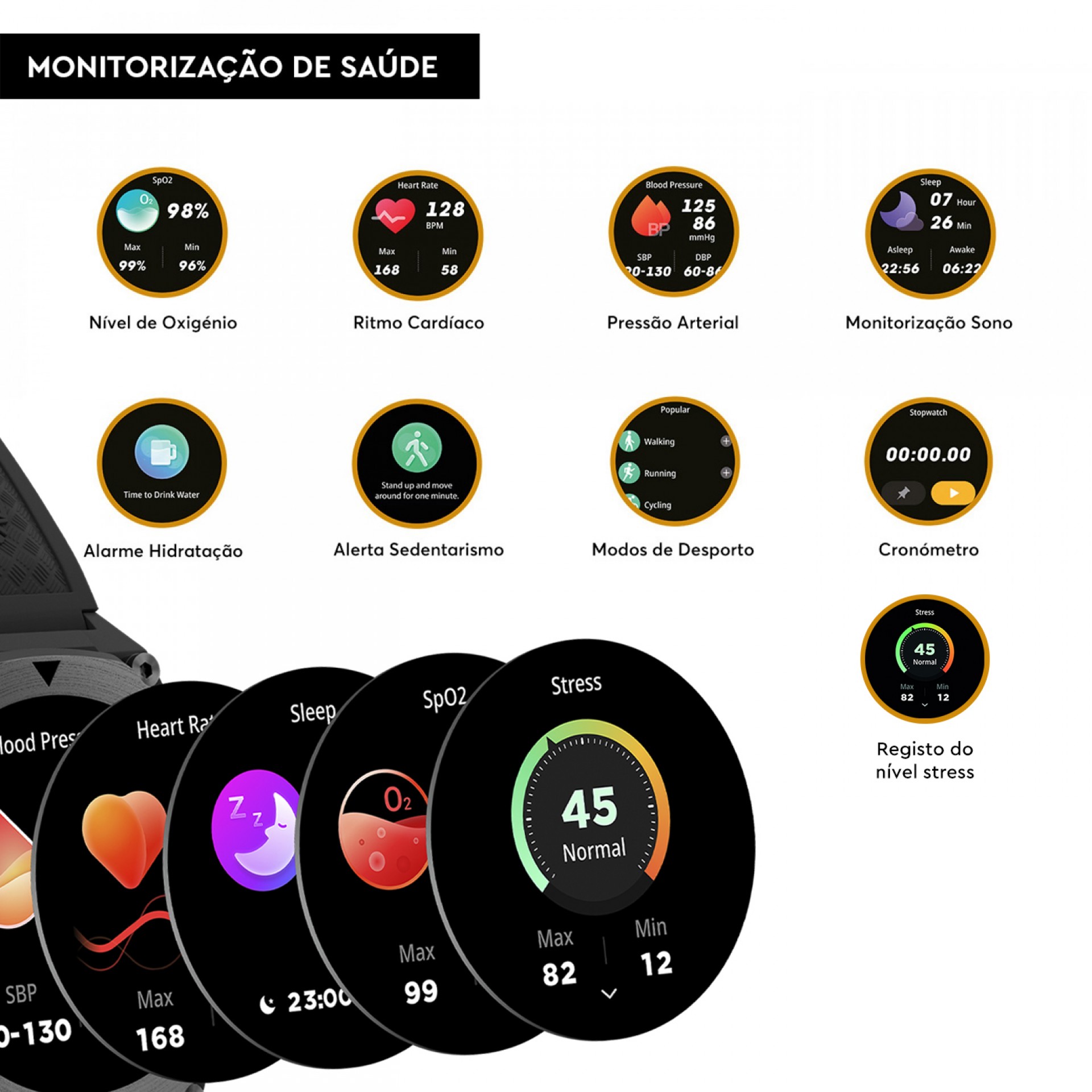 Relógio Smartwatch Trail Force S2 Preto