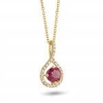 Necklace Grace 18K Gold Ruby and Diamonds