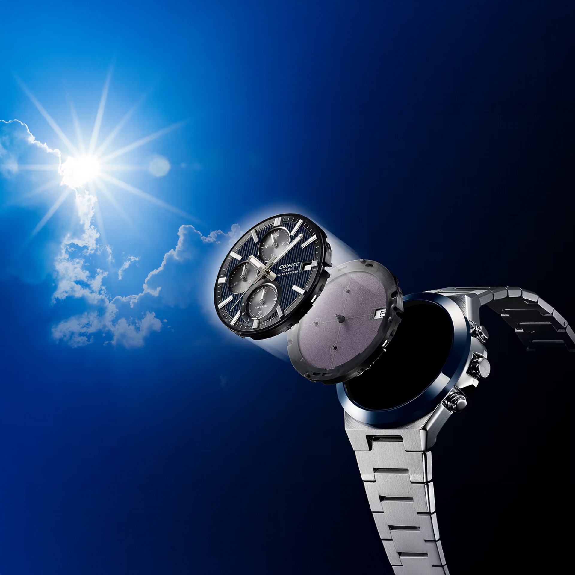 Reloj Solar Powered Azul