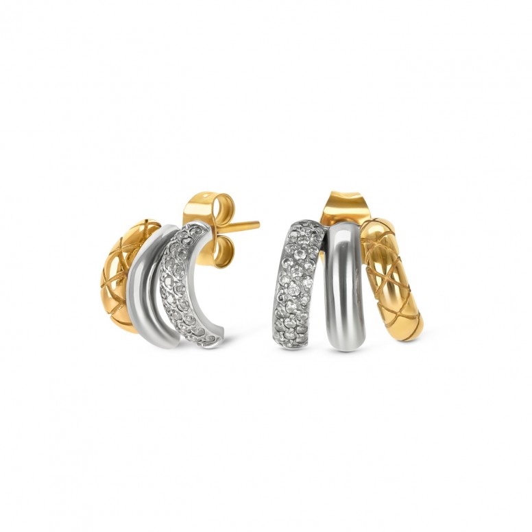Delightful Triple Bicolor Earrings